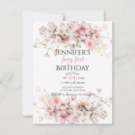 マジカルピンクフェアリー誕生日招待状 招待状