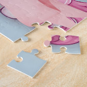 マジカルピンクベビーユニコーンスターズ名前をカスタムする ジグソーパズル (側面)