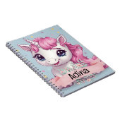 マジカルピンクベビーユニコーンスターズ名前をカスタムする ノートブック (右側)