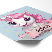 マジカルピンクベビーユニコーンスターズ名前をカスタムする ポスター (角)