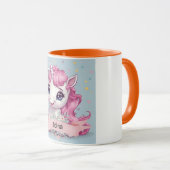 マジカルピンクベビーユニコーンスターズ名前をカスタムする マグカップ (正面右)