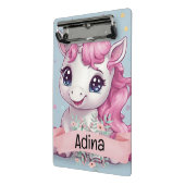 マジカルピンクベビーユニコーンスターズ名前をカスタムする ミニクリップボード (アングル2)