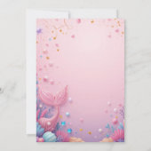 マジカルピンクマーメイドパーティー誕生日招待状 招待状 (裏面)