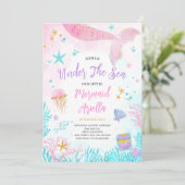 マジカルピンクマーメイド誕生日 招待状 (スタンド正面)