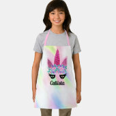 マジカルピンクユニコーンフローラグリッター名 エプロン (インサイチュ)