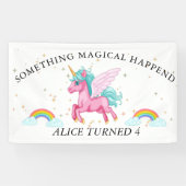 マジカルピンクユニコーンレインボー誕生日 横断幕 (横)