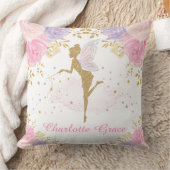 マジカルピンクラベンダーフローラフェアリーベビーガール クッション (ブランケット)