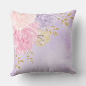 マジカルピンクラベンダーフローラフェアリーベビーガール クッション (裏面)