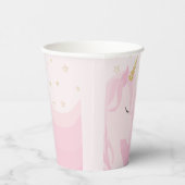 マジカルピンク金ゴールドユニコーン誕生日 紙コップ (右)