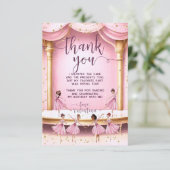 マジカルピンク&金ゴールドバレエステージバレリーナスパーティー サンキューカード (スタンド正面)