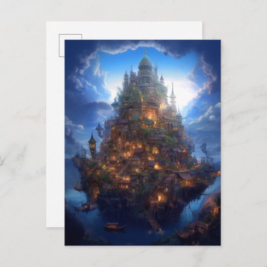 マジカルファンタジーキャッスルシティシュールポストカード ポストカード (正面/裏面)