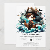 マジカルファンタジーパイレーツ誕生日 招待状 (正面/裏面)