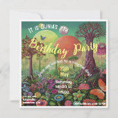 マジカルファンタジーフラワーガーデン誕生日 招待状 (正面)