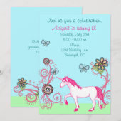 マジカルファンタジーユニコーンガールズ誕生日招待状 招待状 (正面/裏面)