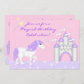 マジカルファンタジーユニコーンガールズ誕生日招待状 招待状 (正面/裏面)
