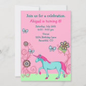 マジカルファンタジーユニコーンガールズ誕生日招待状 招待状 (正面)