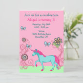 マジカルファンタジーユニコーンガールズ誕生日招待状 招待状 (スタンド正面)