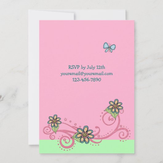 マジカルファンタジーユニコーンガールズ誕生日招待状 招待状 (裏面)