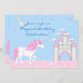 マジカルファンタジーユニコーンガールズ誕生日招待状 招待状 (正面/裏面)