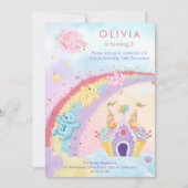 マジカルファンタジーレインボーベアーズ子供の誕生日 招待状 (正面)