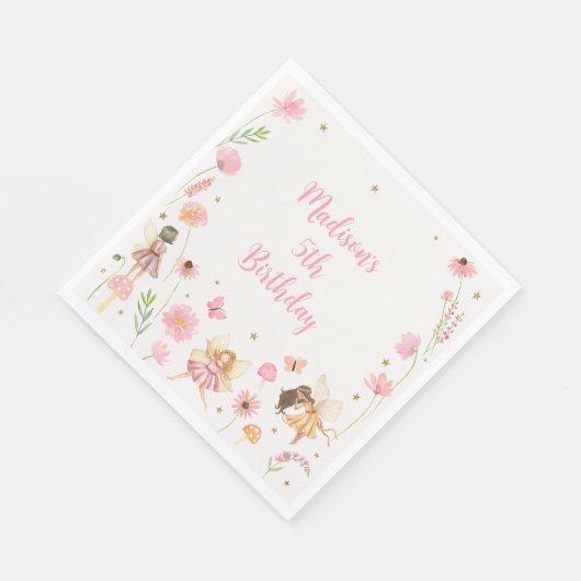 マジカルフェアリーガーデンフローラ誕生日 スタンダードランチョンナプキン (角)