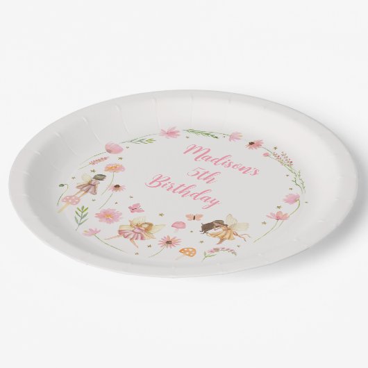 マジカルフェアリーガーデンフローラ誕生日 ペーパープレート (アングル)