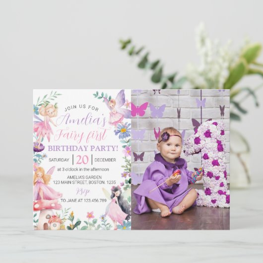 マジカルフェアリーガール1st誕生日招待状 招待状 (スタンド正面)