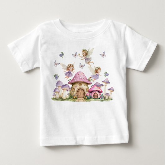 マジカルフェアリーズ ピンクのキノコ ベビーTシャツ (正面)
