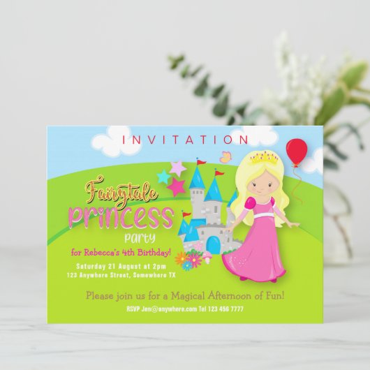 マジカルフェアリーテレプリンセスバースデーパーティー 招待状 (スタンド正面)