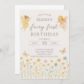 マジカルフェアリーファースト誕生日招待状 招待状 (正面/裏面)
