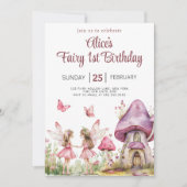マジカルフェアリーフローラガーデンガールズ誕生日 招待状 (正面)