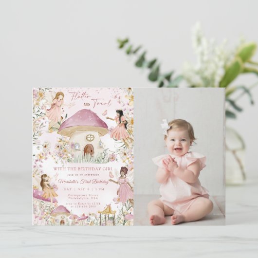 マジカルフェアリーフローラガーデンピクシーガールズ誕生日 招待状 (スタンド正面)
