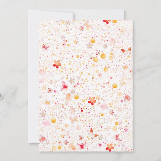 マジカルフェアリーフローラガーデンピンクガールズ誕生日 招待状 (裏面)