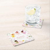 マジカルフェアリープリンセスエンチャントガーデン誕生日 スクエアペーパーコースター (インサイチュ)