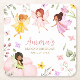 マジカルフェアリープリンセスエンチャントガーデン誕生日 スクエアペーパーコースター