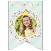 マジカルフェアリープリンセスガールズネーム誕生日写真 バンティングフラッグ (第2の旗)