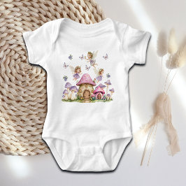 マジカルフェアリー ピンクキノコ ベビーボディスーツ