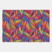 マジカルフェニックスフェザー抽象デザイン ラッピングペーパーシート (正面3)