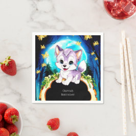 マジカルフォレストウルフ誕生日 スタンダードカクテルナプキン