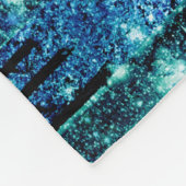 マジカルフォレストターコイズティール（緑がかった色） フリースブランケット (角)