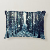 マジカルフォレストティール（緑がかった色）グレーエレガンス アクセントクッション (裏面)