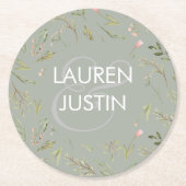 マジカルフォレストフローラモノグラム紙コースター ラウンドペーパーコースター (正面)