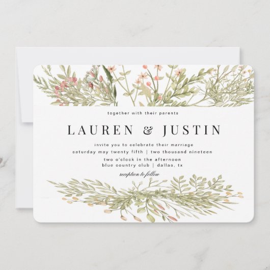 マジカルフォレストフローラ結婚式招待状 招待状 (正面)