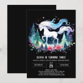 マジカルフォレストホース誕生日 招待状 (正面/裏面)