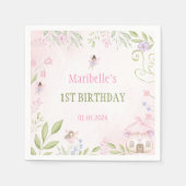 マジカルフローラフェアリー誕生日ナプキンス スタンダードカクテルナプキン (正面)