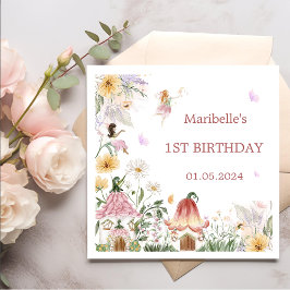 マジカルフローラフェアリー誕生日ナプキンス スタンダードカクテルナプキン