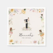 マジカルフローラフェアリー誕生日 スタンダードカクテルナプキン (正面)
