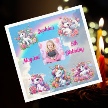 マジカルフローラユニコーンフォト子供の誕生日パーティー