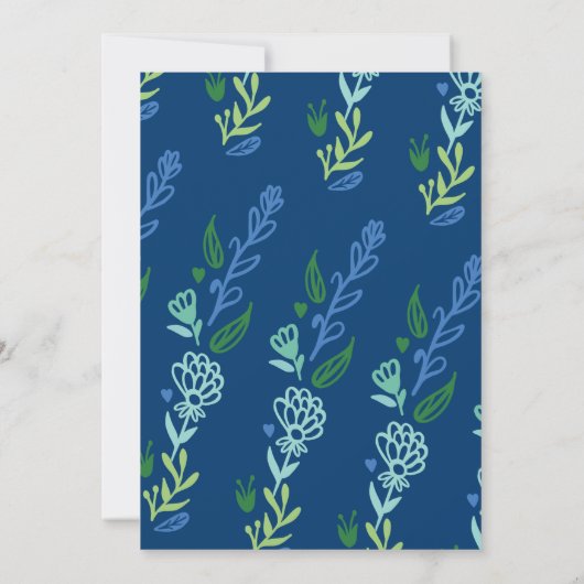 マジカルフローラユニコーン男の赤ちゃんシャワー招待状 招待状 (裏面)