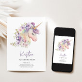 マジカルフローラユニコーン誕生日招待状 招待状